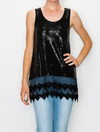 Sparkly Tank Top With Lace