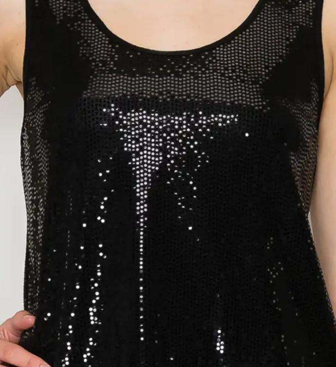 Sparkly Tank Top With Lace