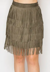 Short Layered Fringe Tiered Skirt