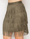 Short Layered Fringe Tiered Skirt