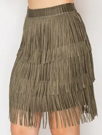 Short Layered Fringe Tiered Skirt