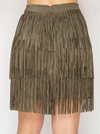 Short Layered Fringe Tiered Skirt