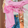 Fringe Back Button Down Jacket