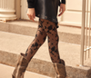 Black Flocked Floral Tight