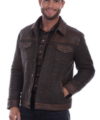 Men's Twead and Leather Jacket