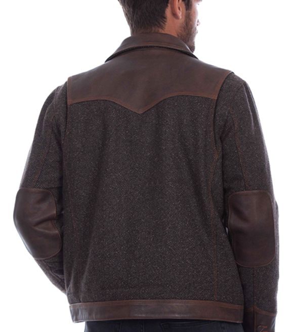 Men's Twead and Leather Jacket