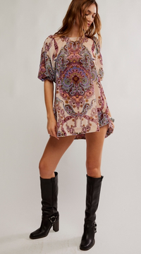 Maye Printed Velvet Tunic