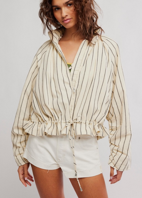 Devin Balloon Striped Jacket