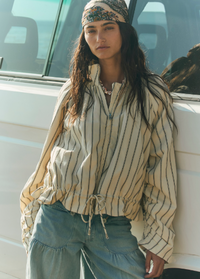 Devin Balloon Striped Jacket