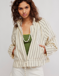 Devin Balloon Striped Jacket