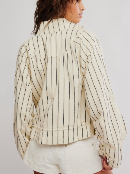 Devin Balloon Striped Jacket
