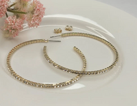 Rhinestone and Gold Earrings