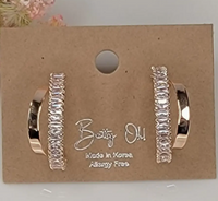 Rhinestone and Gold Earrings