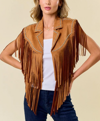 Studded Fringe Shrug