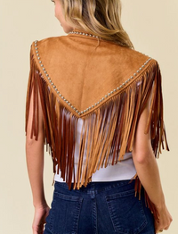 Studded Fringe Shrug