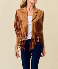 Studded Fringe Shrug