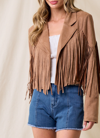 Fringe Suedette Moto Jacket