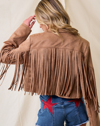 Fringe Suedette Moto Jacket