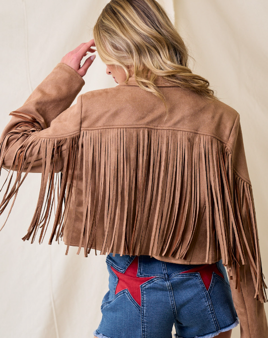 Fringe Suedette Moto Jacket