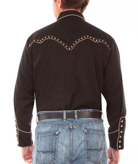 Mens Black Pearl Snap