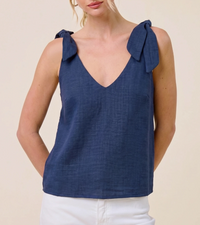 Shoulder-Tie V-Neck Tank Top