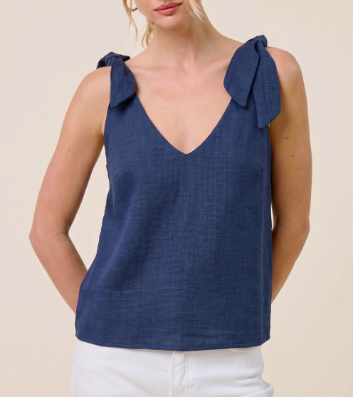 Shoulder-Tie V-Neck Tank Top