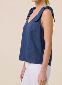 Shoulder-Tie V-Neck Tank Top