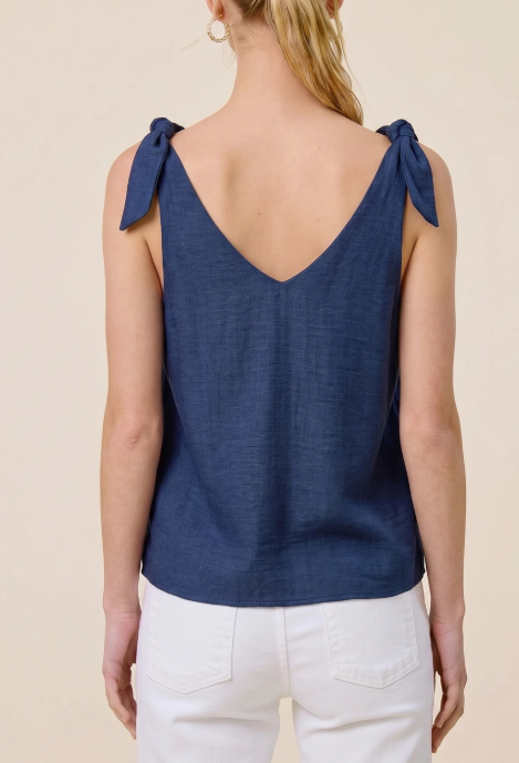 Shoulder-Tie V-Neck Tank Top