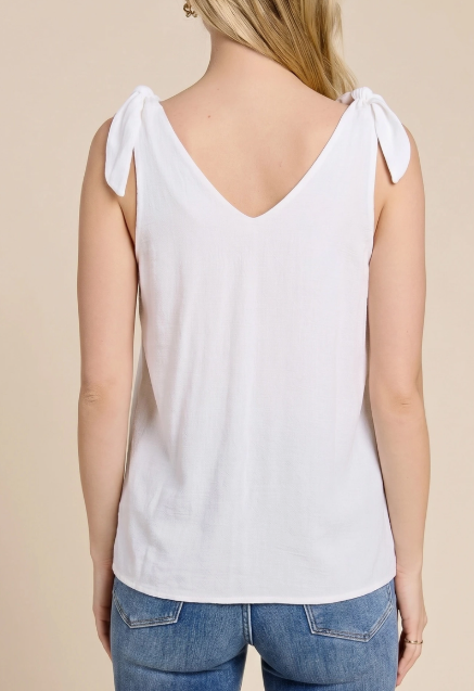 Shoulder-Tie V-Neck Tank Top