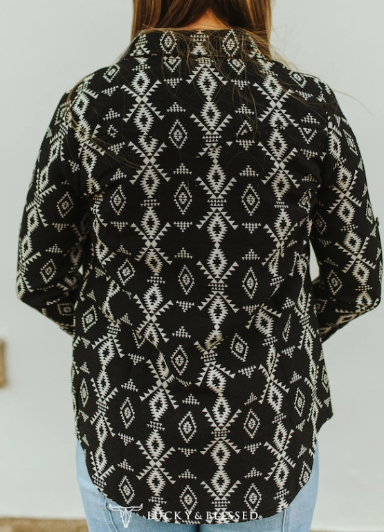 B&W Aztec Jacquard Woven Shirt