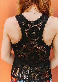 Lace Fringe Crop Top