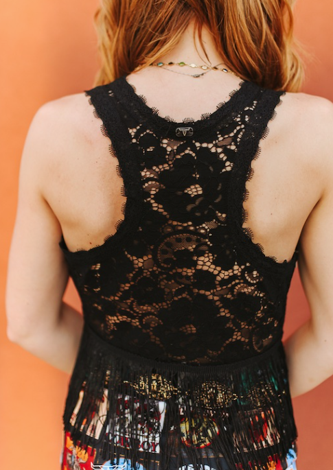 Lace Fringe Crop Top