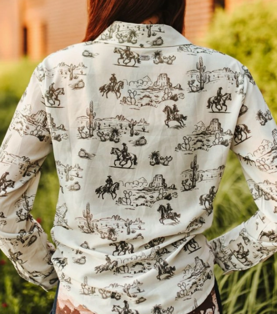 Western Desert Chiffon Shirt