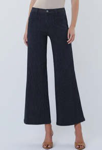 Striped Crop Wide Leg