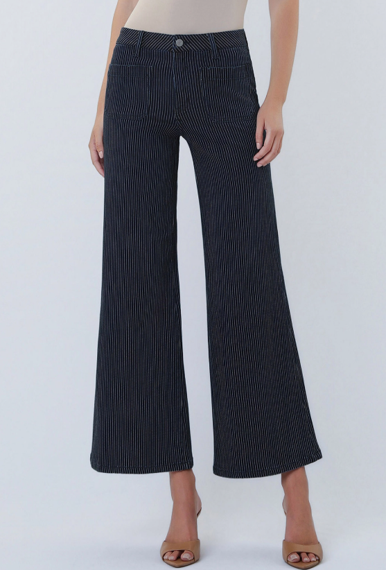 Striped Crop Wide Leg