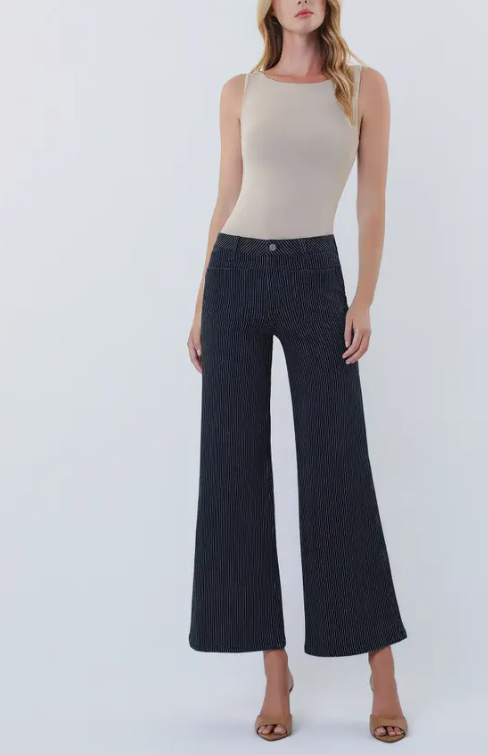 Striped Crop Wide Leg