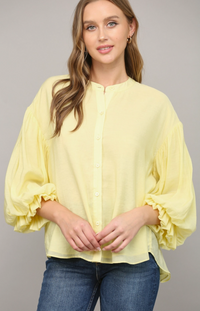 Puff Sleeve Button Down