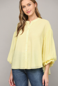 Puff Sleeve Button Down