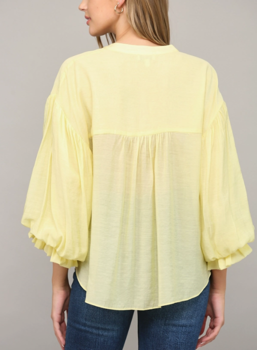 Puff Sleeve Button Down