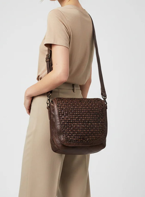 Woven Leather Crossbody Bag