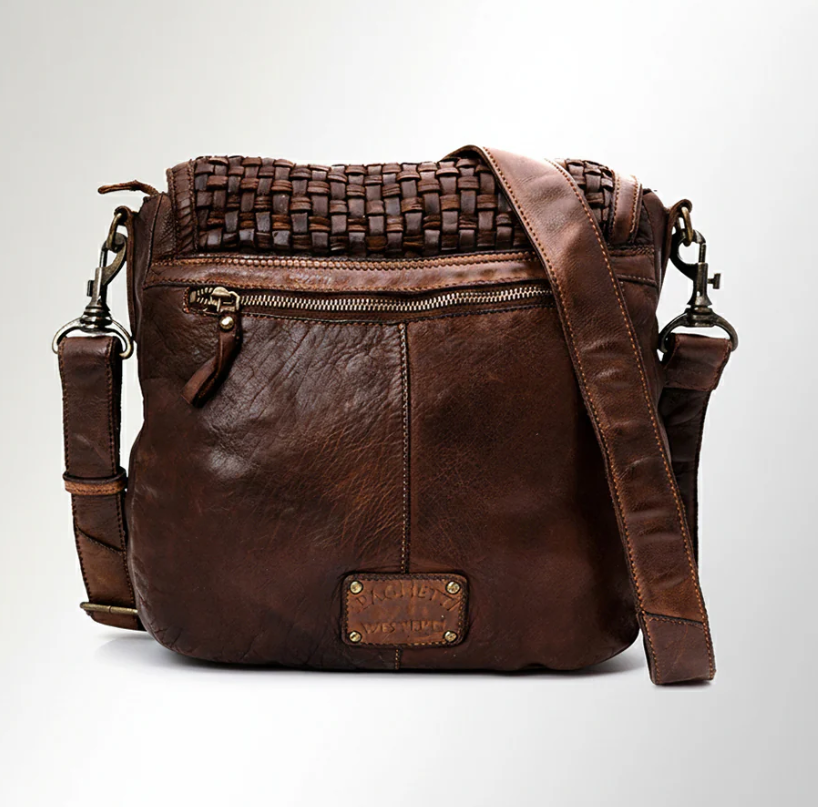 Woven Leather Crossbody Bag