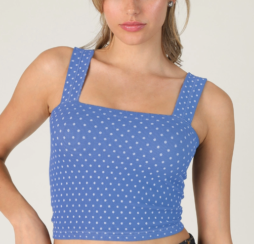 Polka Dot Square Crop Top