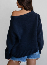 Ribbed Knit Flag Sweater