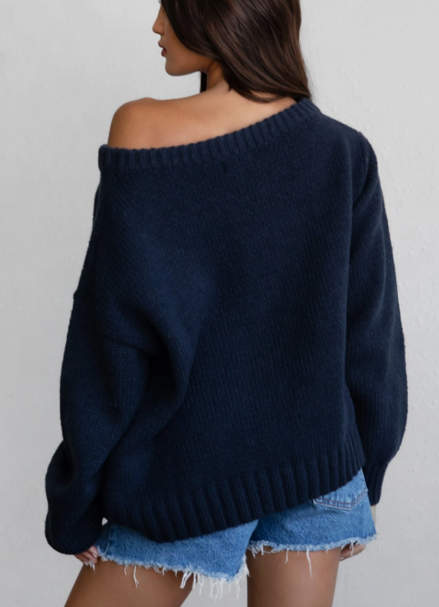Ribbed Knit Flag Sweater