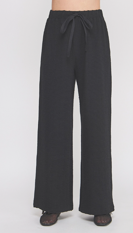 Cotton Blend Jacquard Wide Leg Pants
