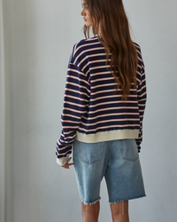 Knit Cotton Striped Crew