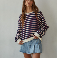 Knit Cotton Striped Crew