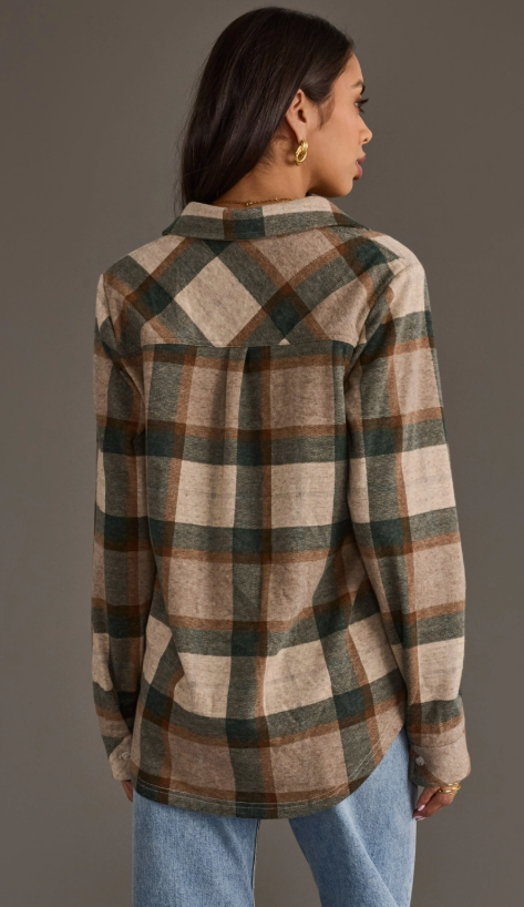 Green Plaid Button Up