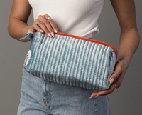 Velvet Ribbed Travel Pouch