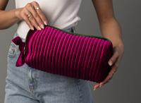 Velvet Ribbed Travel Pouch